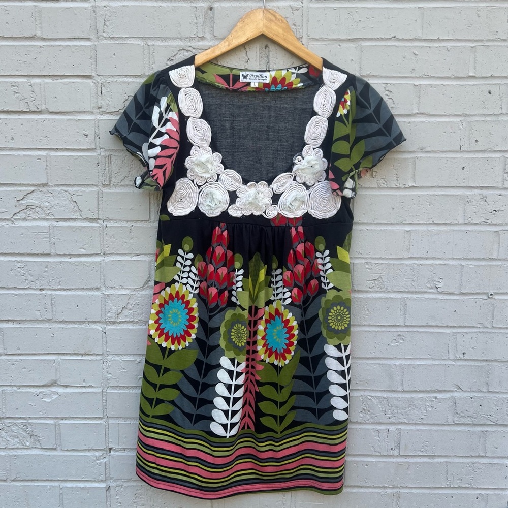 Vintage Y2k boho funky papillon dress
